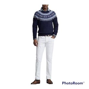 NWT Polo Ralph Lauren 100% Wool Fair Patterned Yoke Sweater